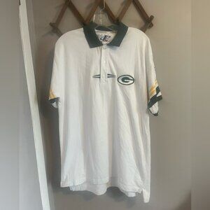 VINTAGE 90s  Green Bay Packers Logo Athletic Pro Line Polo Shirt sz XL flaw
